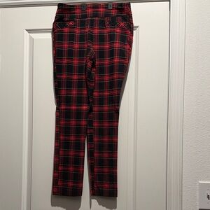 Joe Benbasset Red and Black Checkered Pants